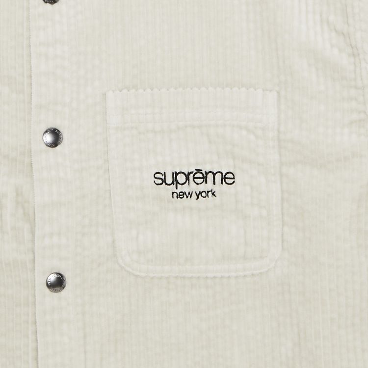 Supreme Wide Wale Corduroy Snap Shirt Stone