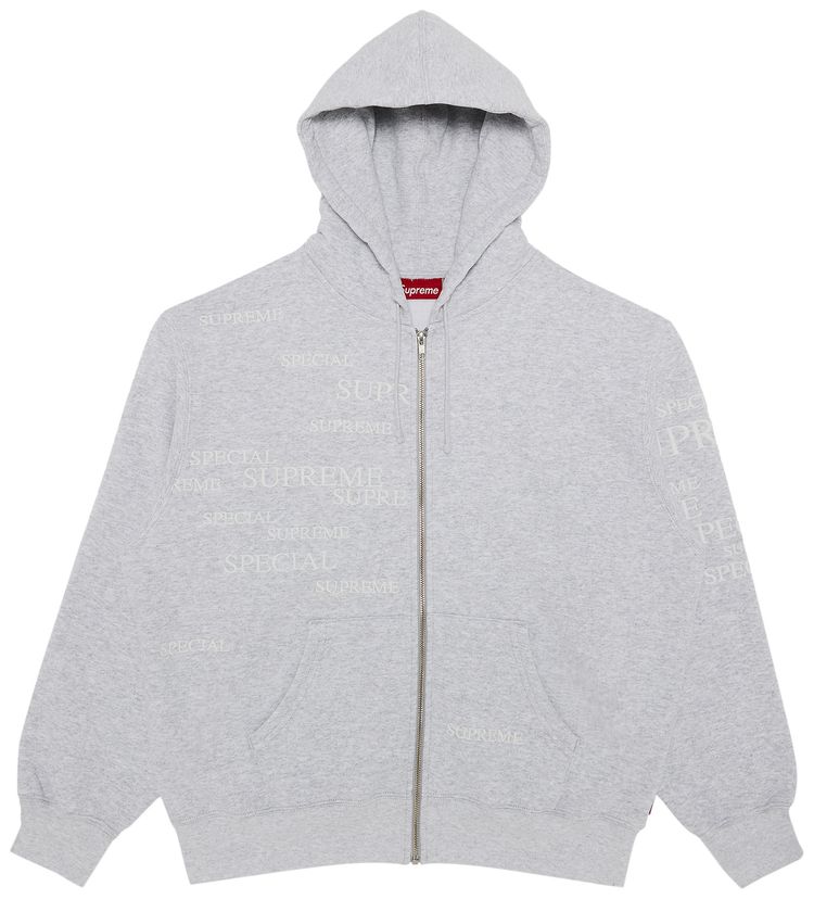 Supreme Special Zip Up Hooded Sweatshirt Ash Grey