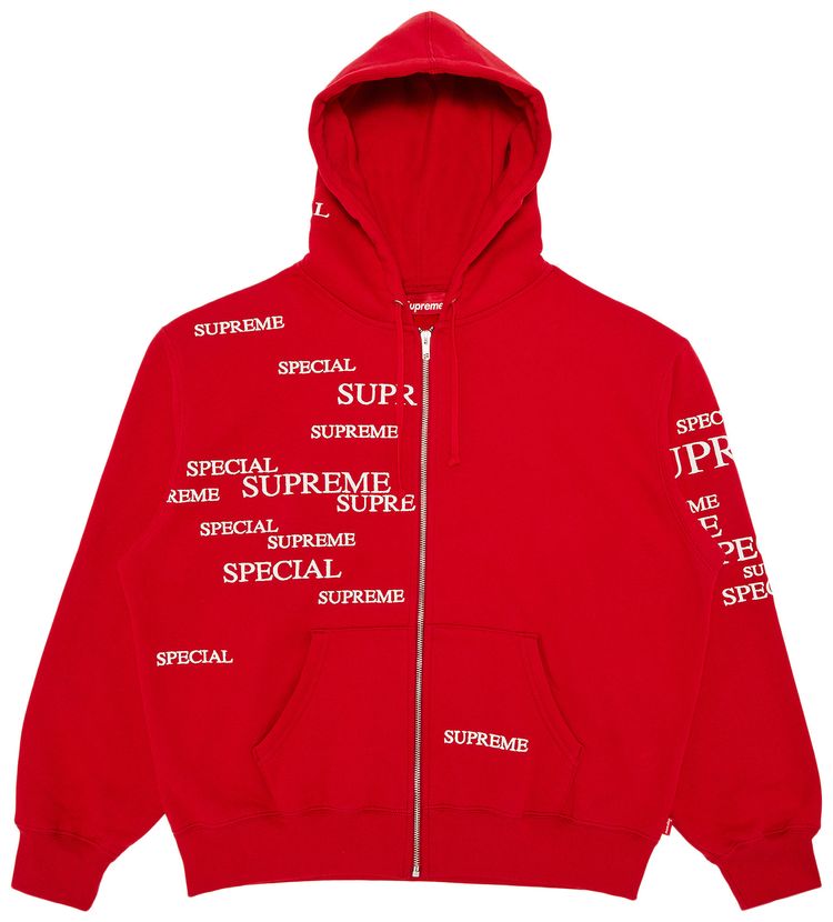 Supreme Special Zip Up Hooded Sweatshirt Red