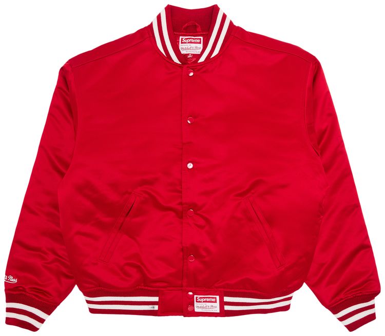 Supreme x Mitchell  Ness Satin Varsity Jacket Red