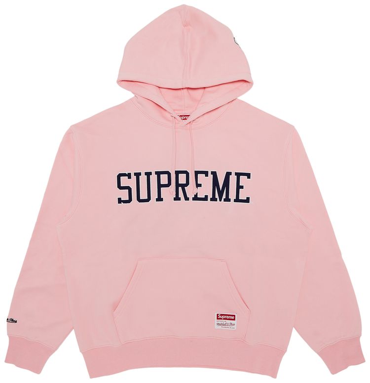 Supreme x Mitchell  Ness NCAA Hooded Sweatshirt Pink