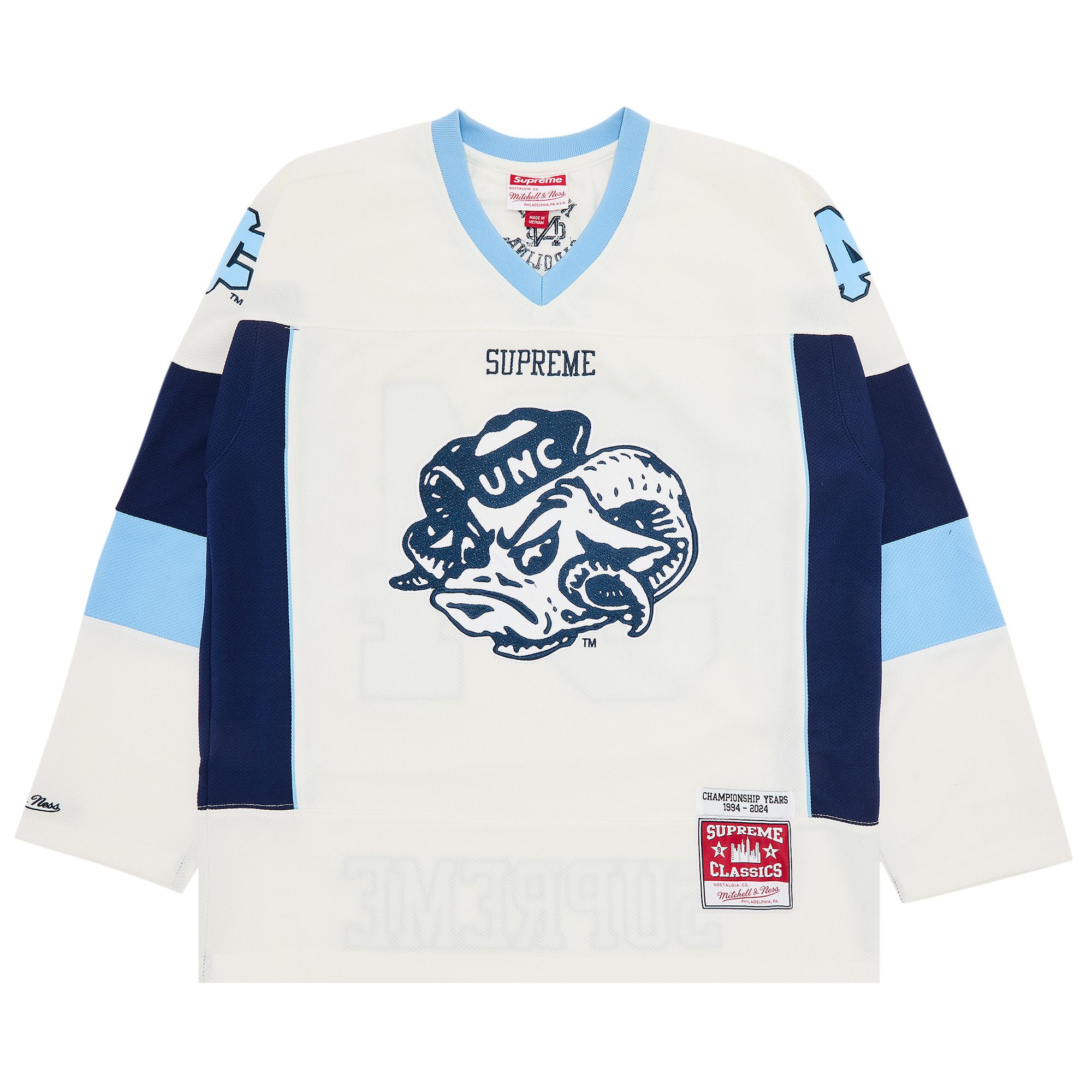 Buy Supreme x Mitchell & Ness NCAA Hockey Jersey 'White