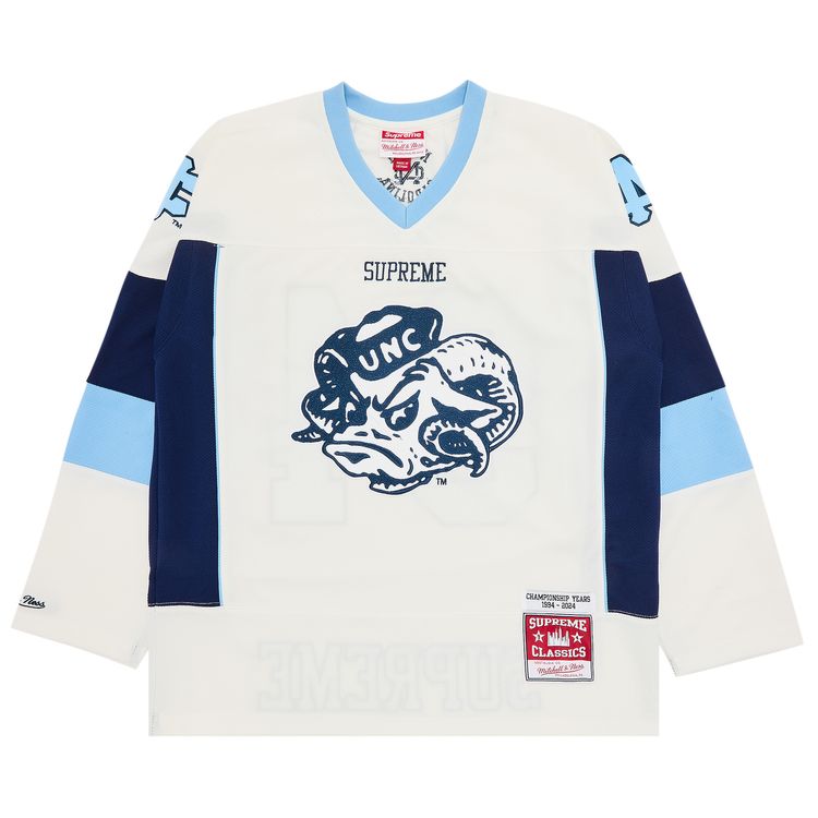 Supreme x Mitchell  Ness NCAA Hockey Jersey White