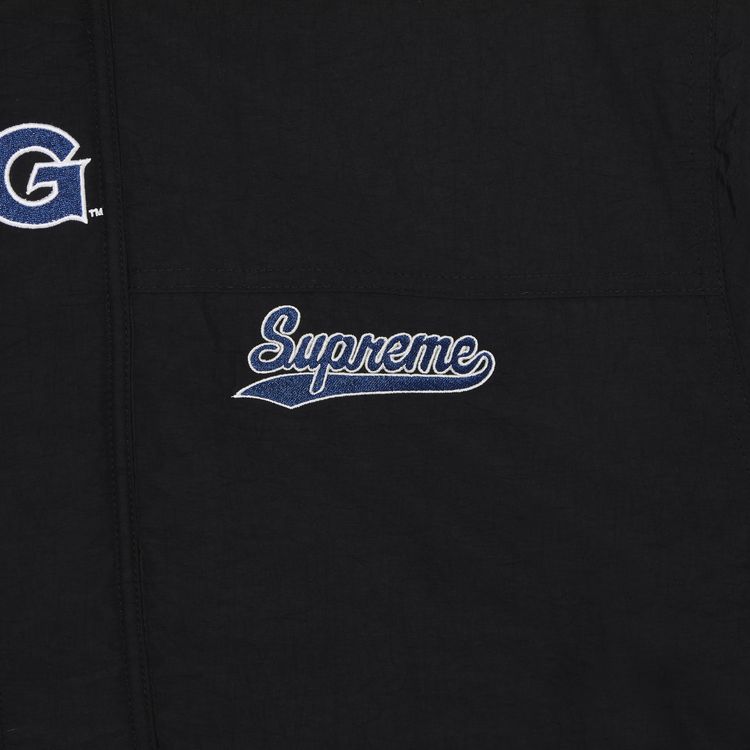 Supreme x Mitchell  Ness NCAA Hooded Stadium Jacket Black