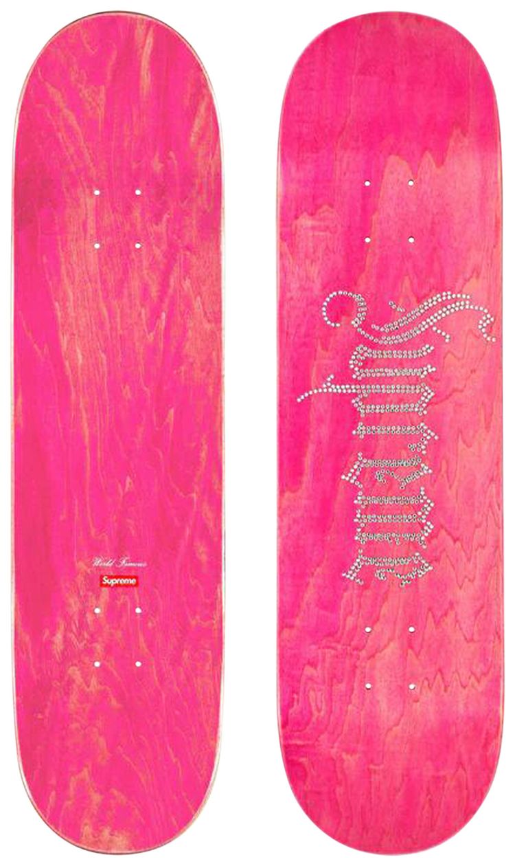 Supreme Rhinestone Skateboard Pink