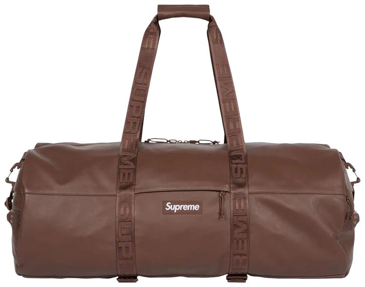 Supreme Leather Large Duffle Bag Brown