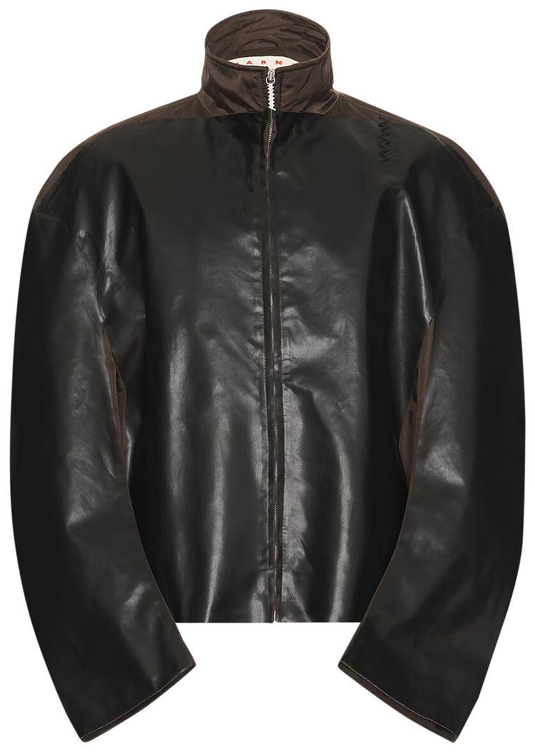 Marni Nylon Twill Bonded Jacket MochaBlack