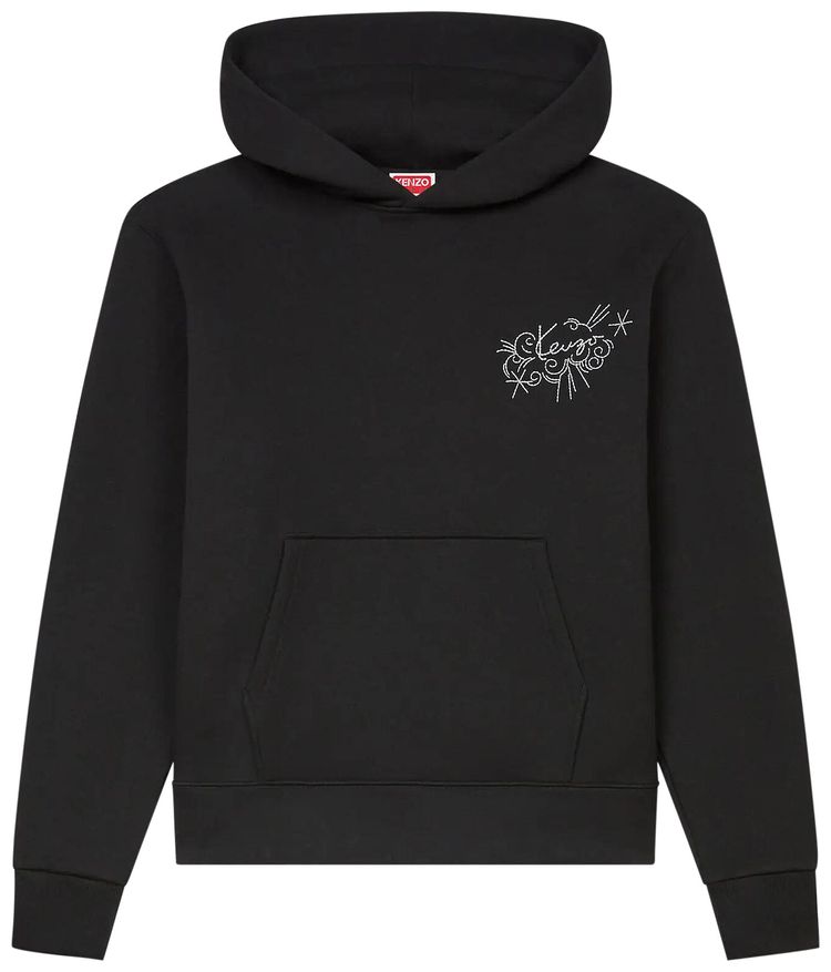 Kenzo Gots Star Tiger Embroidered Classic Hoodie Black
