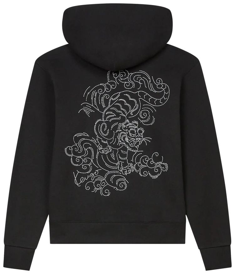 Kenzo Gots Star Tiger Embroidered Classic Hoodie Black
