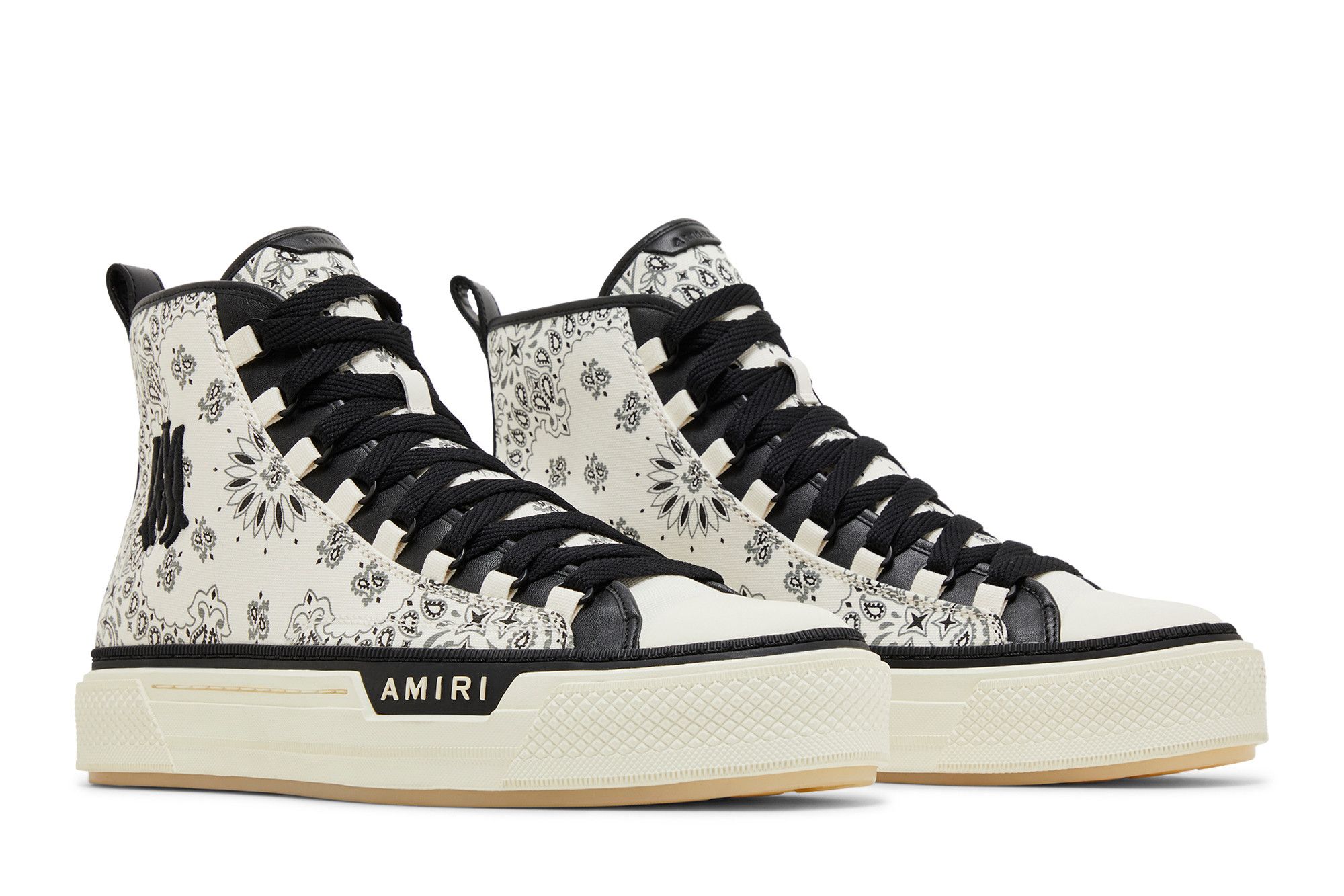 AMIRI アミリ BANDANA COURT HI SNEAKER PS23MFS007-100 バンダナ柄 レースアップ ハイカットスニーカー ブラック/ホワイト 1136994_08.jpg.jpeg?width=750