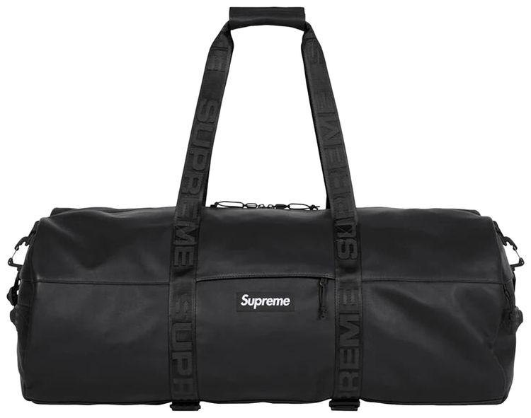 Supreme Leather Large Duffle Bag Black
