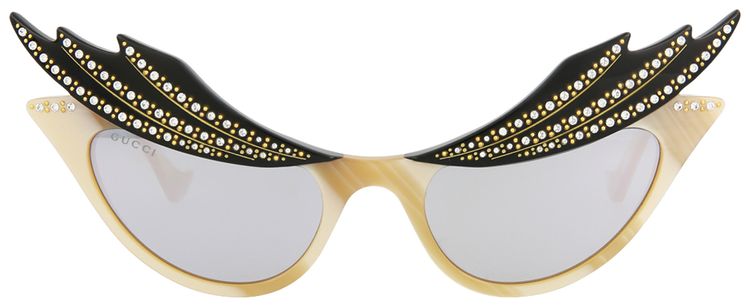 Gucci Cat Eye Sunglasses BeigeSilver