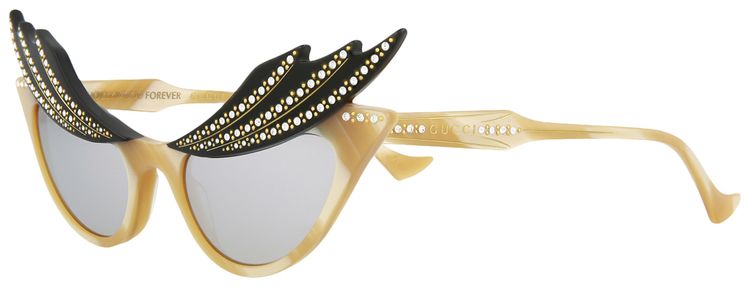 Gucci Cat Eye Sunglasses BeigeSilver