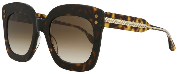 Bottega Veneta Square Sunglasses HavanaCrystalBrown