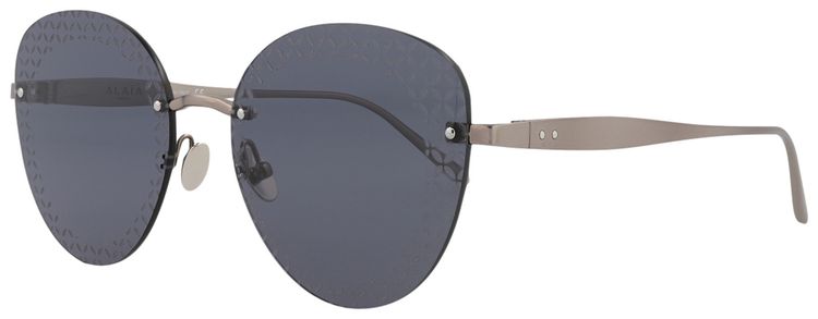 Alaia Rimless Cat Eye Sunglasses RutheniumBlue