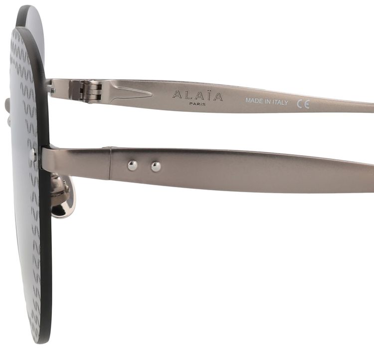 Alaia Rimless Cat Eye Sunglasses RutheniumBlue