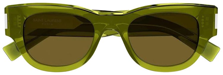 Saint Laurent Square Sunglasses GreenBrown