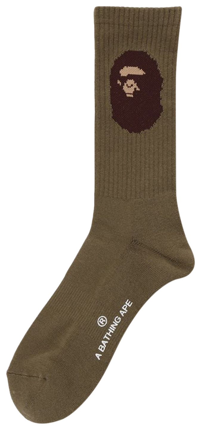 BAPE Ape Head Socks Olive Drab