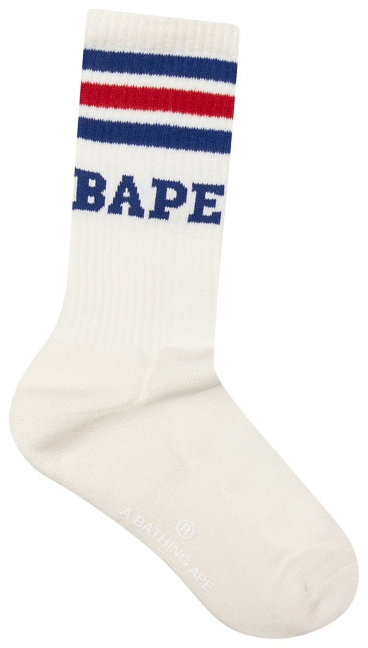 BAPE Multi Logo Long Socks Burgundy