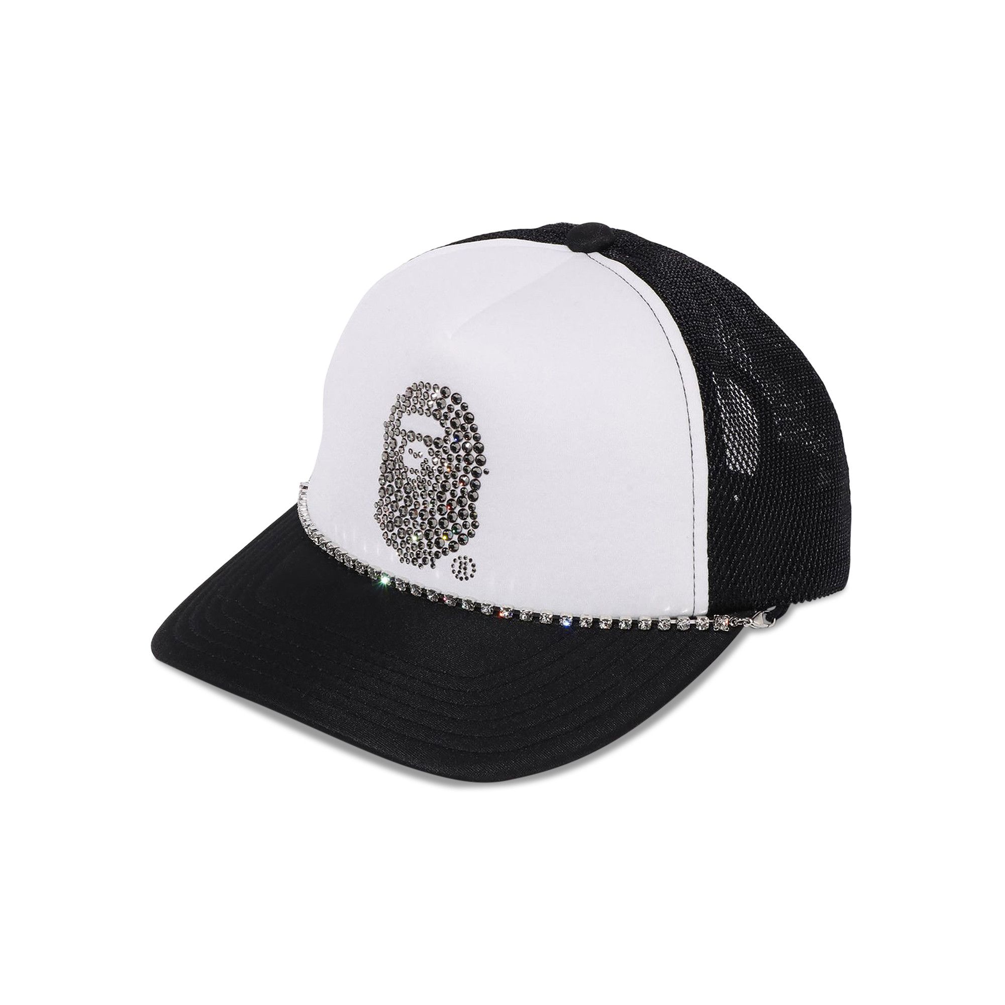 帽子 CRYSTAL STONE APE HEAD MESH CAP BLACK Buy BAPE Crystal Stone Ape Head Mesh Cap 'Black' - 1K80 180