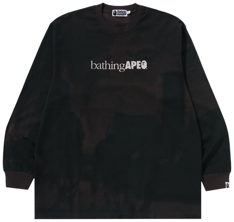 BAPE Overprint Logo Relaxed Fit Long Sleeve Tee Black