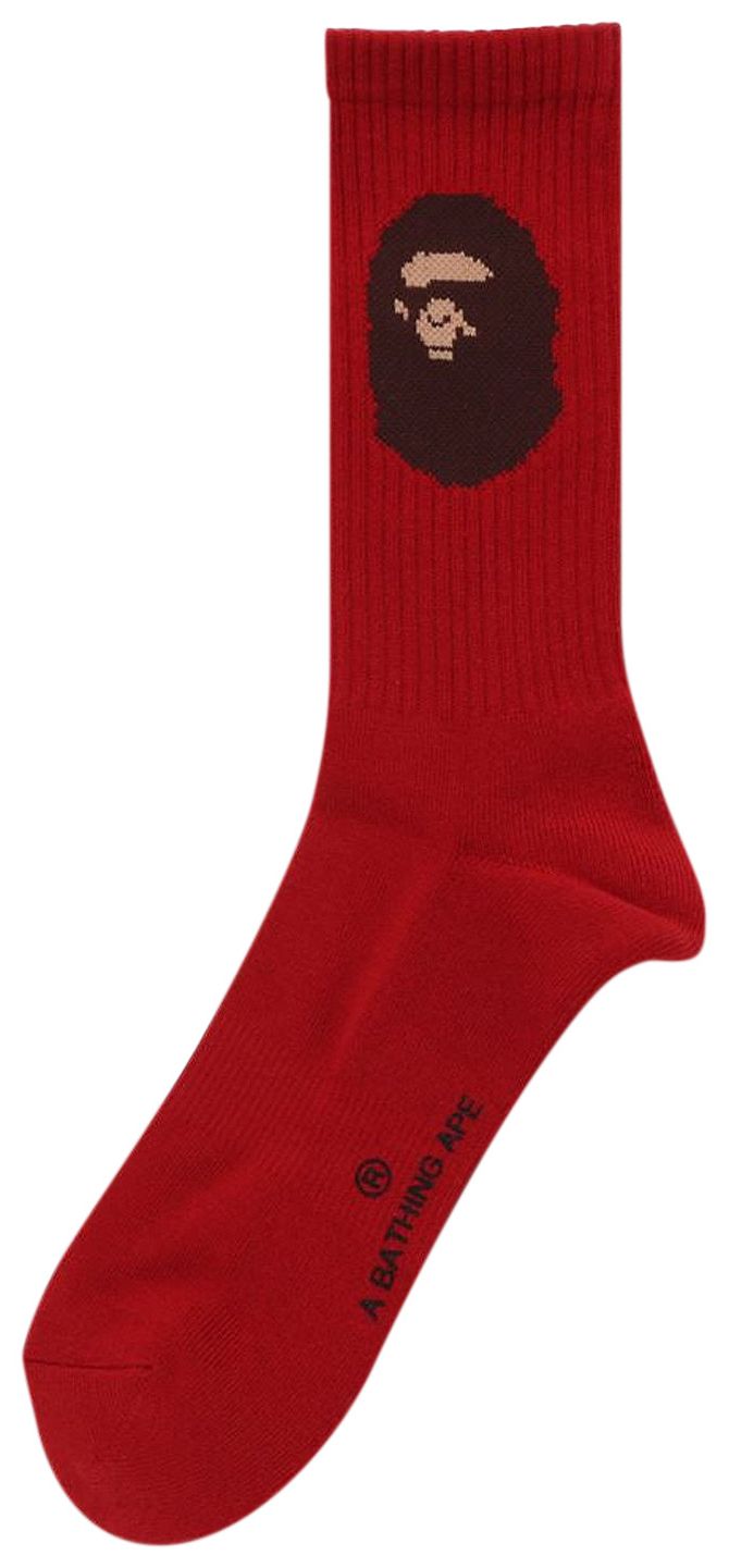 BAPE Ape Head Socks Red