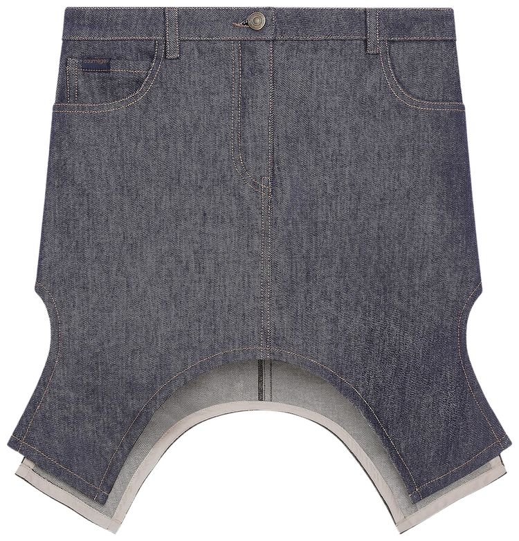 Courreges Reversed Denim Mini Skirt Dark Heather Grey