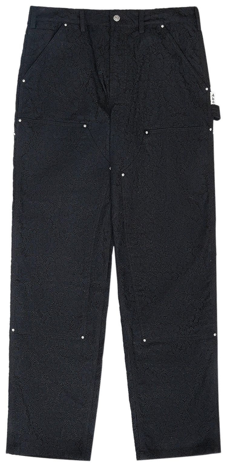 Advisory Board Crystals Crystal Rivet Lace Double Knee Pant Black