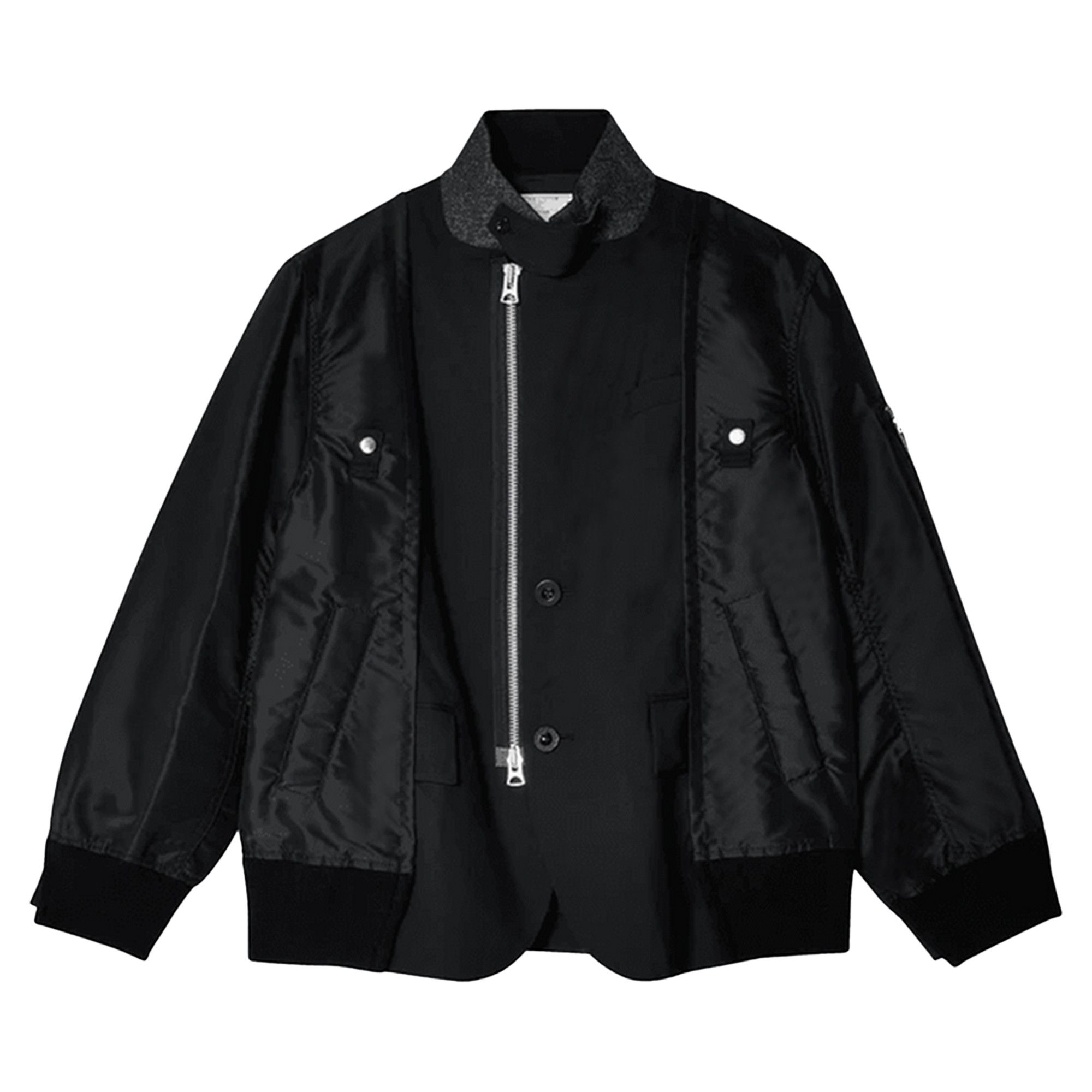 Buy Sacai Suiting x Nylon Twill Jacket 'Black' - 24 03419M 001 | GOAT