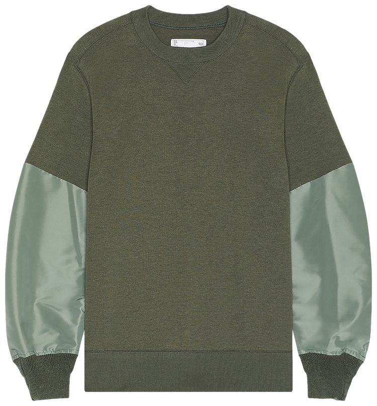 Sacai Nylon Twill x Sponge Sweat Pullover BKhaki