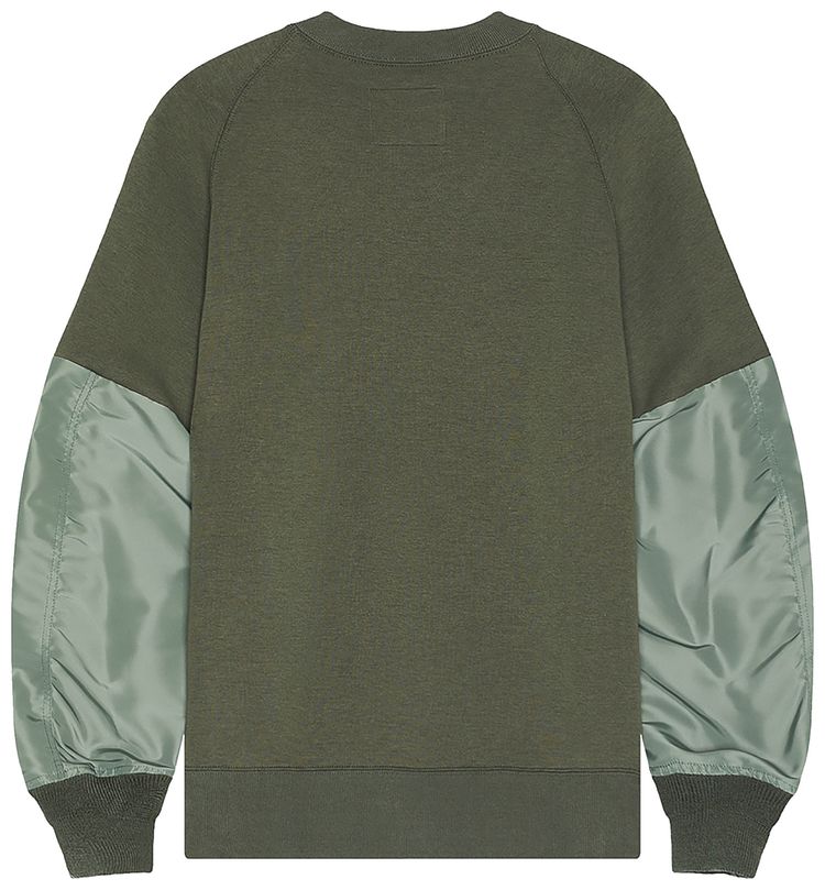 Sacai Nylon Twill x Sponge Sweat Pullover BKhaki