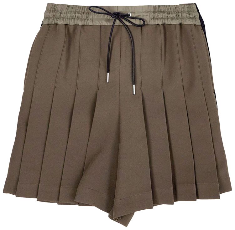 Sacai Technical Jersey Shorts Khaki