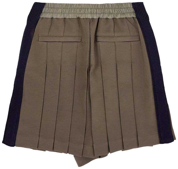 Sacai Technical Jersey Shorts Khaki