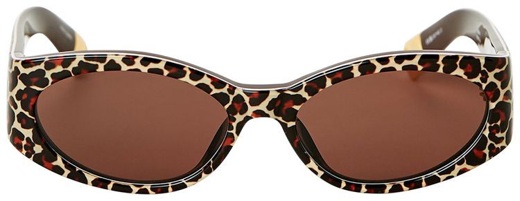 Jacquemus Ovalo Sunglasses Leopard Brown
