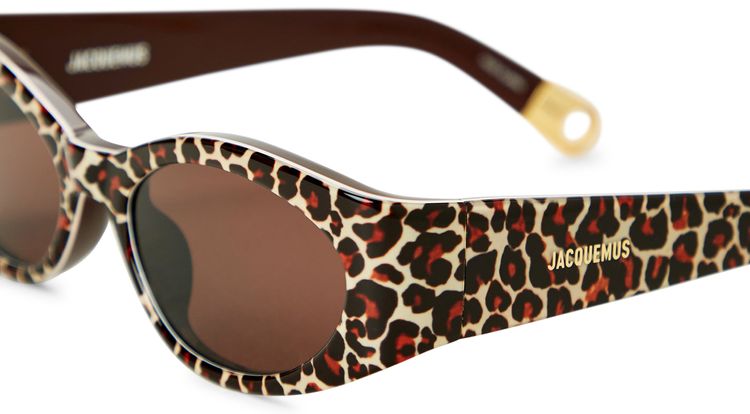 Jacquemus Ovalo Sunglasses Leopard Brown