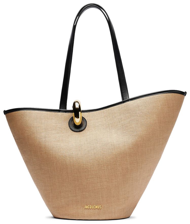 Jacquemus Raffia Tote IvoryBlack