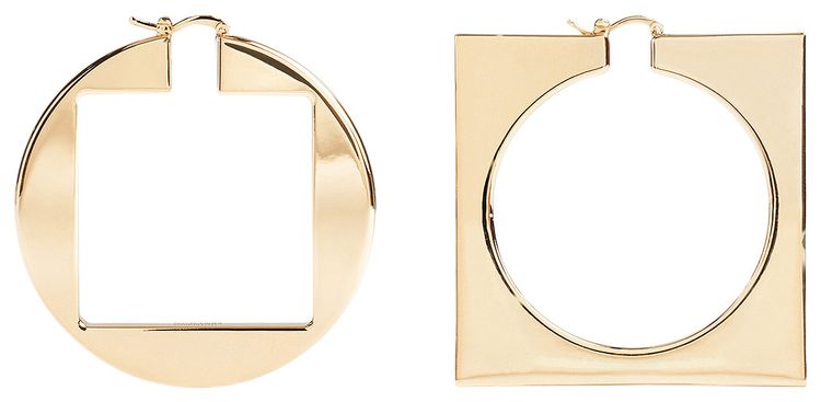 Jacquemus Les Creoles Rond Carre Light Gold