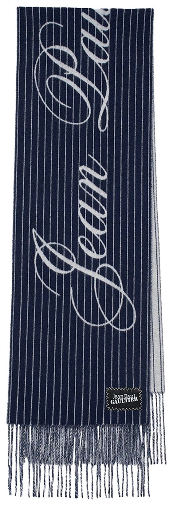 Jean Paul Gaultier Wool Scarf NavyWhite