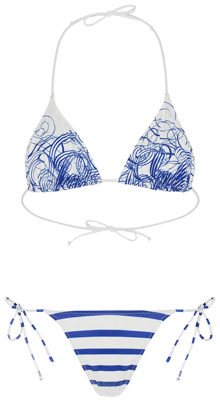 Jean Paul Gaultier Jersery Bikini Set WhiteNavy