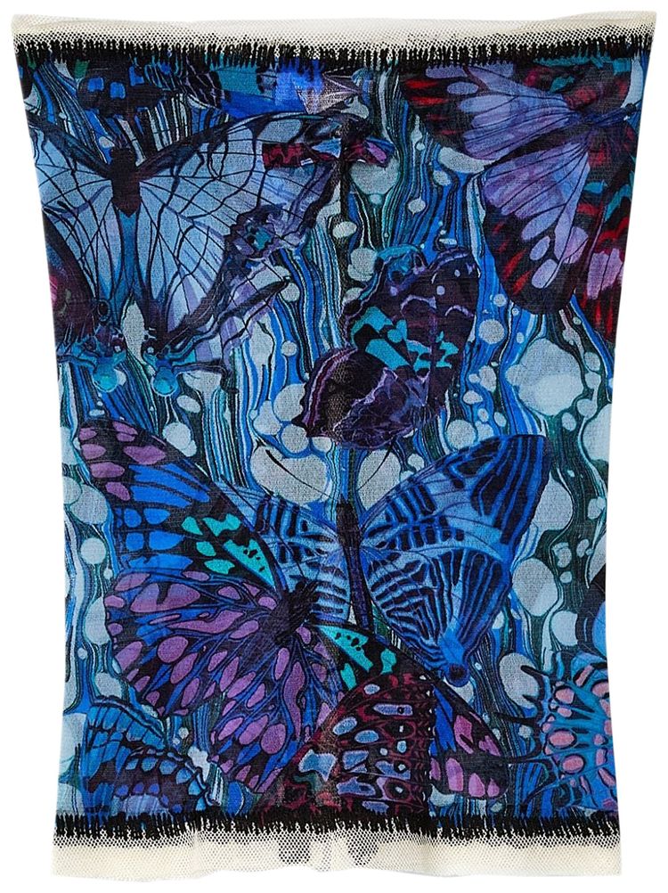 Jean Paul Gaultier Papillon Mesh Bustier BlueMulticolor