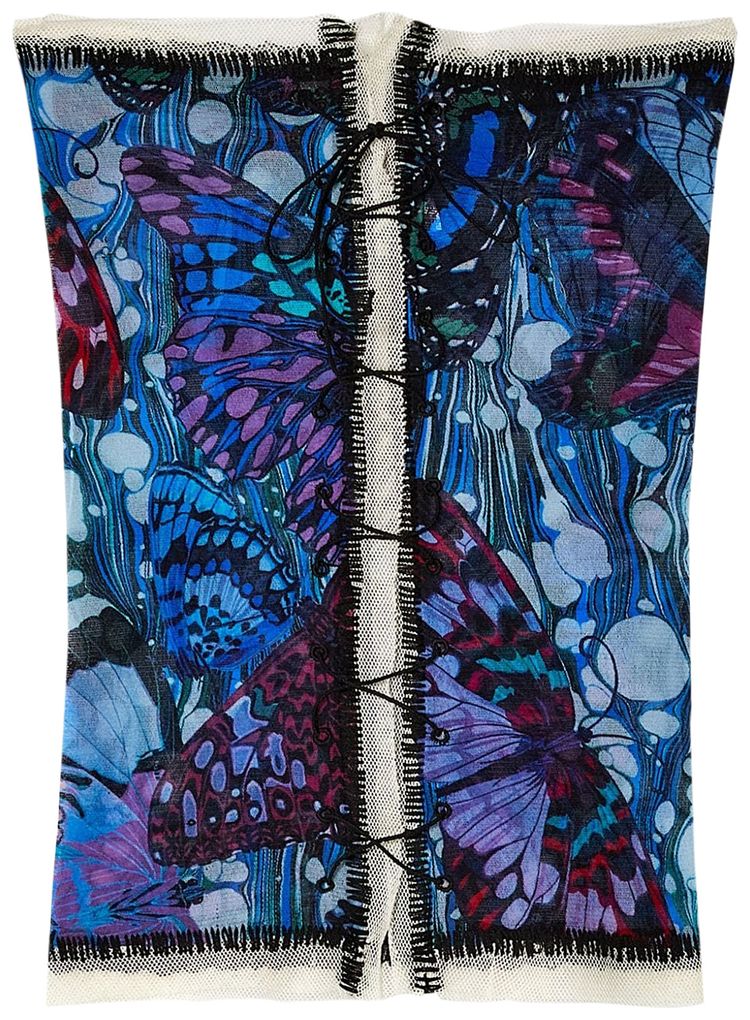 Jean Paul Gaultier Papillon Mesh Bustier BlueMulticolor