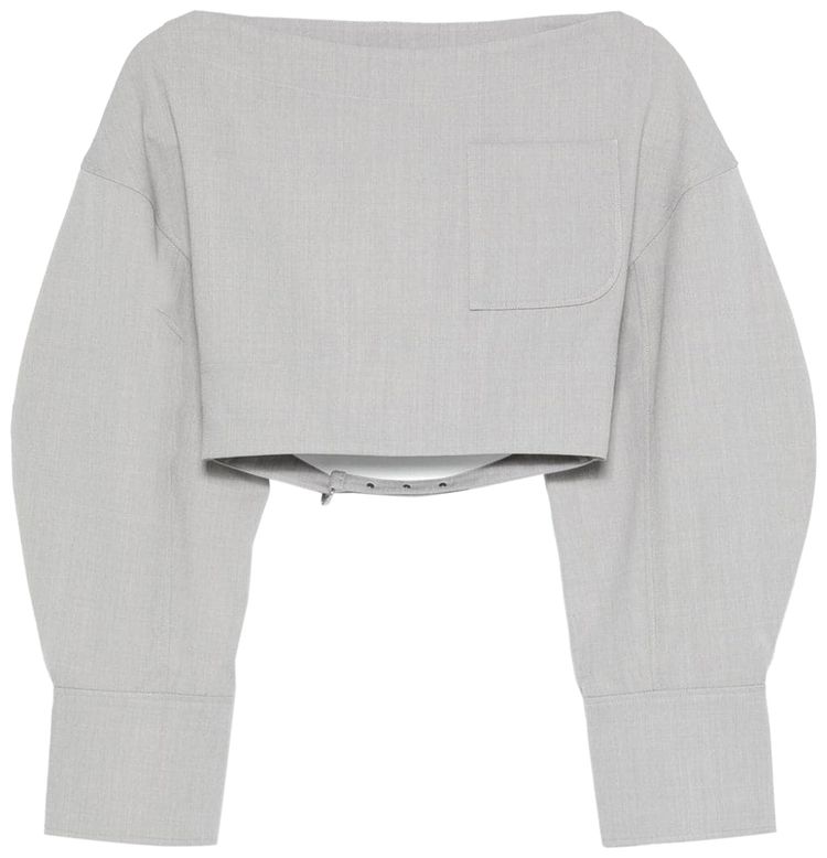 Jacquemus Casaco Cropped Tee Light Grey