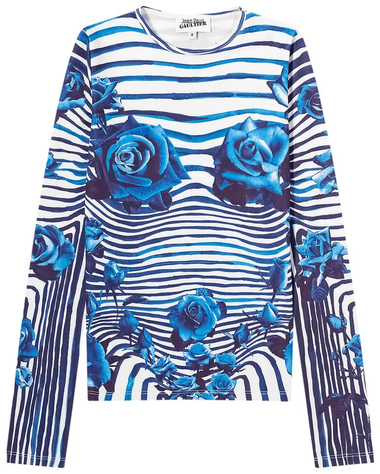 Buy Jean Paul Gaultier Flower Body Morphing Top 'White/Navy/Aqua' - U TO186  J551 015951 | GOAT