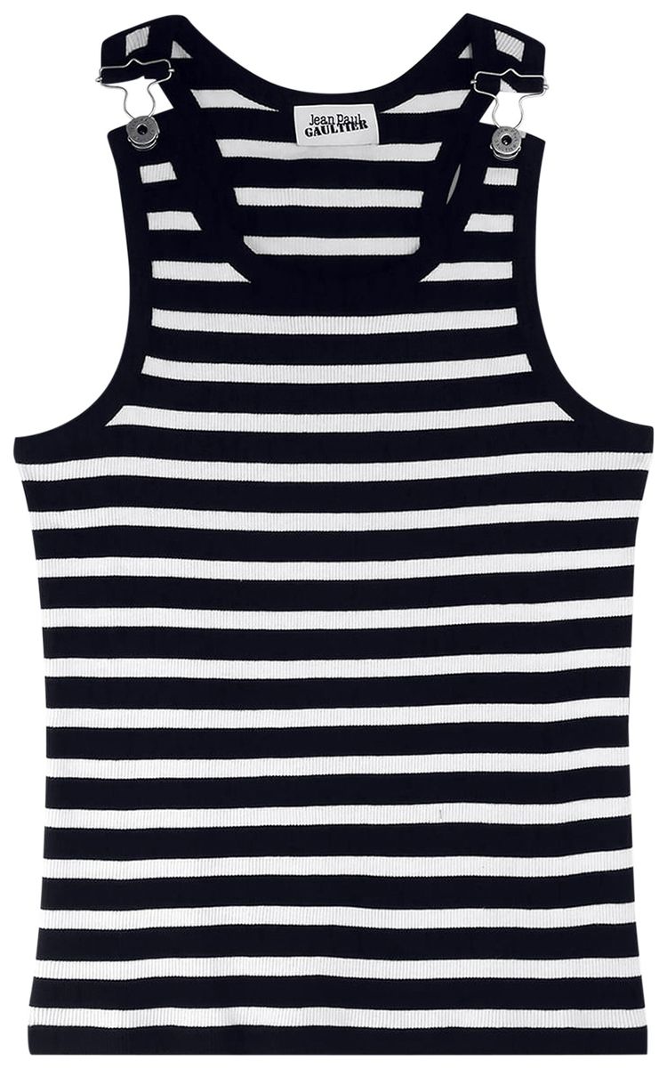 Jean Paul Gaultier Ribbed Mariniere Tank Top BlackWhite