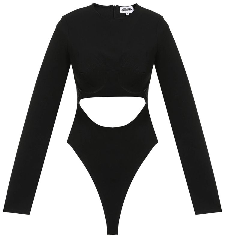 Jean Paul Gaultier Madonna Jersey Long Sleeve Bodysuit Black