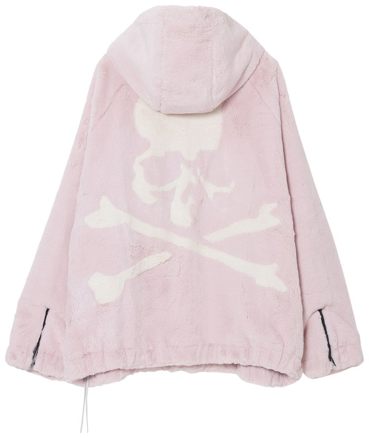 Mastermind World Faux Fur Hooded Jacket Pink