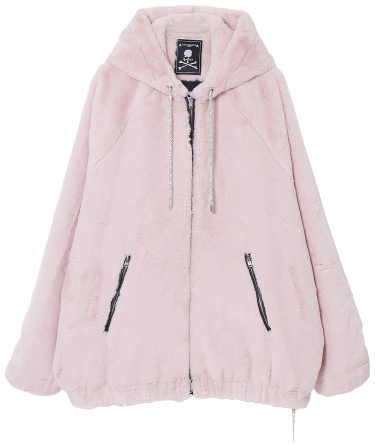 Mastermind World Faux Fur Hooded Jacket Pink