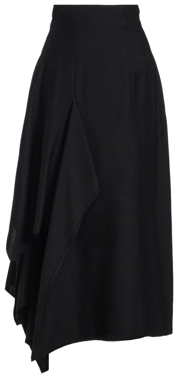 Yohji Yamamoto Double Layer Draped High Waist Skirt Black