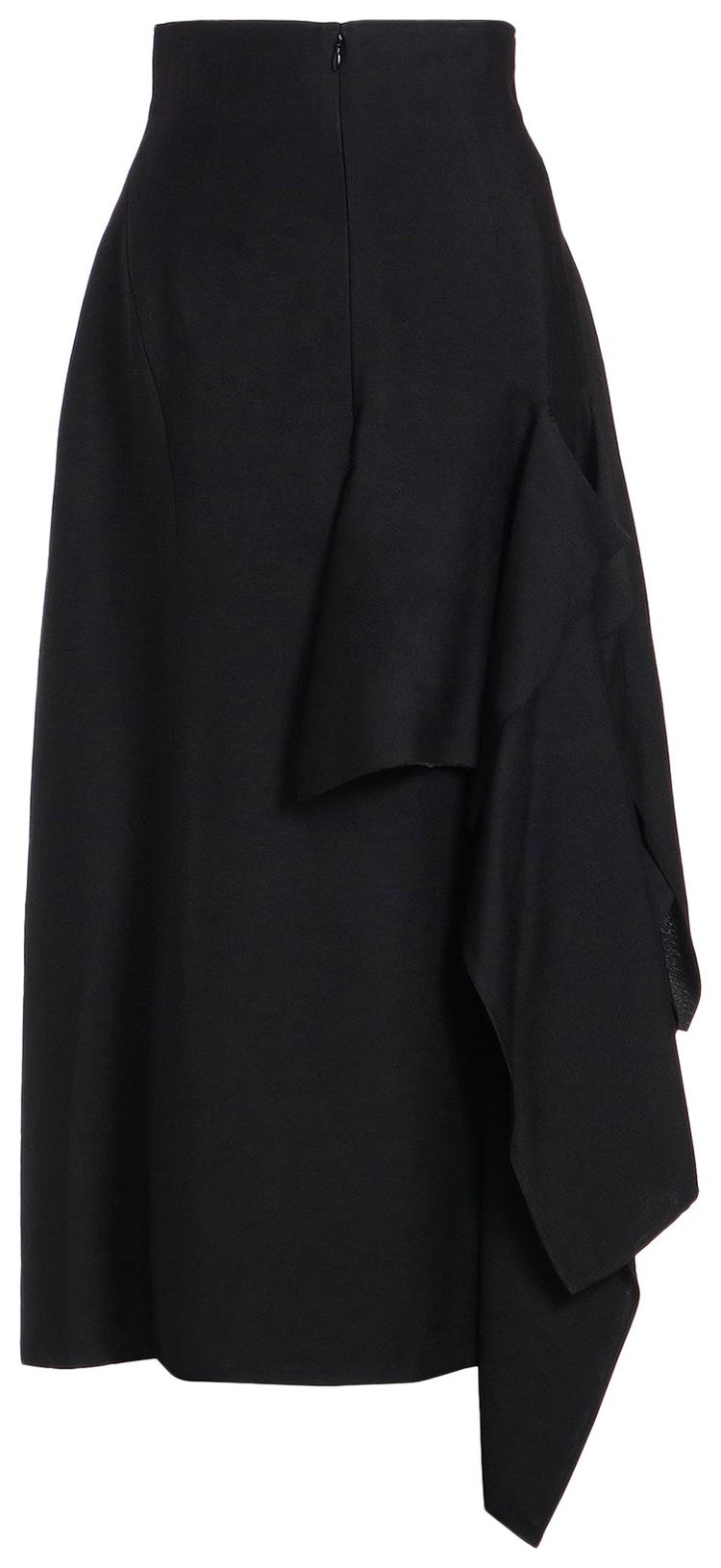 Yohji Yamamoto Double Layer Draped High Waist Skirt Black