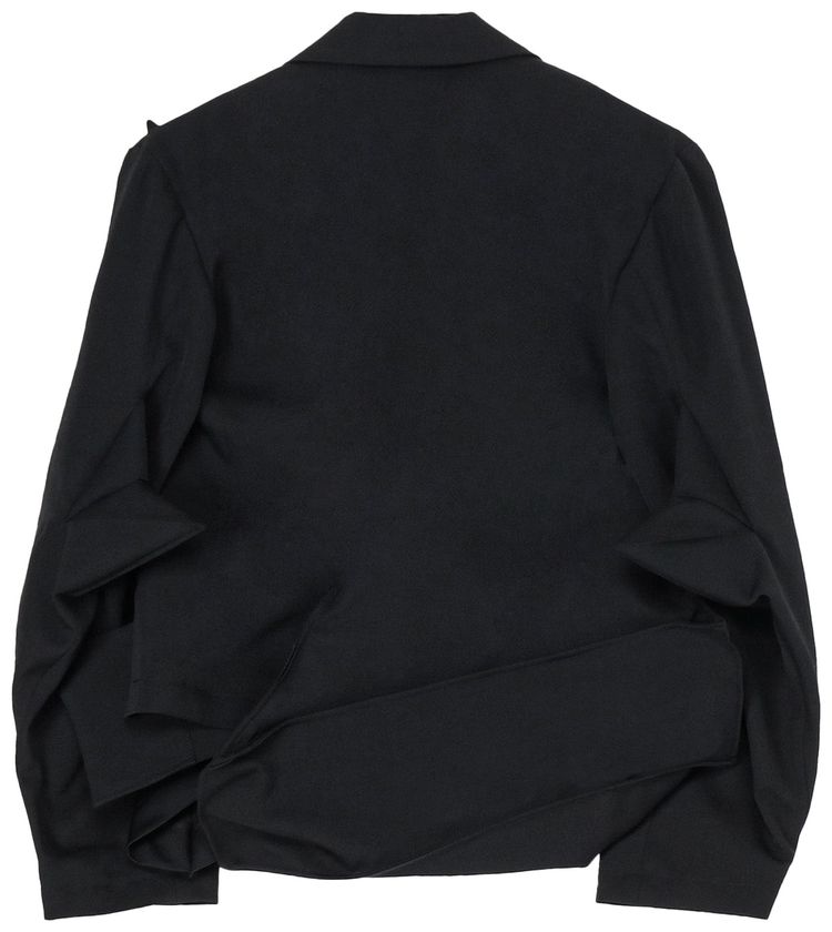 Yohji Yamamoto Box Hem Peaked Jacket Black
